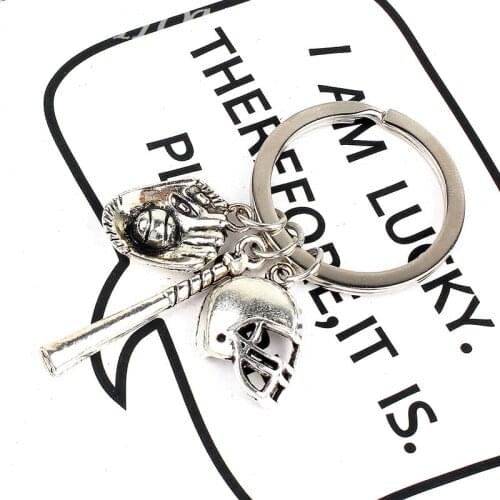 New Fashion Keychain i love baseball Pendants DIY Men Jewelry Car Key Chain Ring Holder Souvenir For Gift Baseball glove