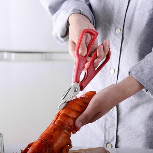 Stainless Steel Scissors Lobster Fish Shrimp Crabs Seafood Shears Snip Shells Kitchen Tool B99