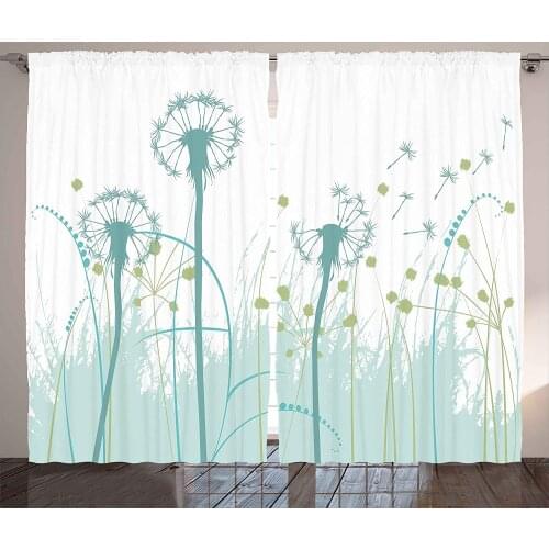 Dandelion Flower Silhouette Window Curtains Home Decor Kitchen Draperies Curtains for Bedroom Living Room Curtain