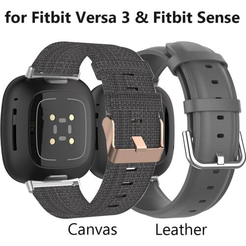 Strap for Fitbit Versa 3 Sense Bands Bracelet Replacement Woven Fabric Leather Accessories Watchband Wristband Nylon Soft Thin