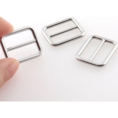 Strap Buckle silver Rectangular Center Bar Slide Buckle Purse Strap Adjuster Handbag Hardware for 19mm Webbing 8pcs