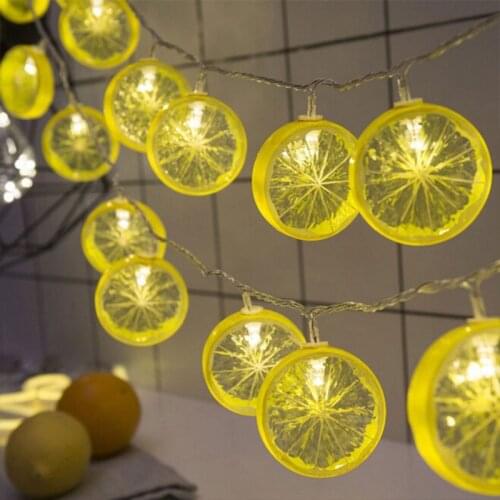 Lemon Shape Fairy String Lights Warm White Strip Light Battery Operated Fairy Lights Decorations for Christmas Birthday Wedding