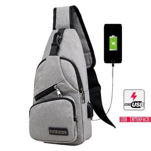 Oxford cross body bags men USB Charging Chest Pack man bag shoulder bag luxury bag leisure time handbags vintage bag fashion