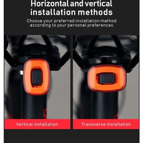 Aluminum Bike Light Intelligent Induction Brake Back Light 100LM Night Cycling Warning Lamp USB Charging Mtb Bicycle Accessories