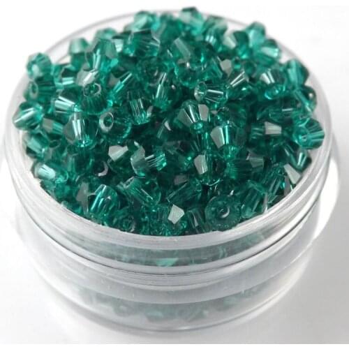 TianBo TOP quality 4mm 100pcs AAA Bicone Upscale Austrian crystals beads #5301 Malachite green Jewelry Making DIY
