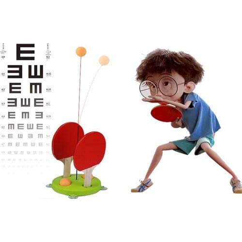 Table Tennis Trainer Elastic Shaft Table Tennis Set With 2 Racket For Self-Training Leisure Decompression Kid Outdoor Play