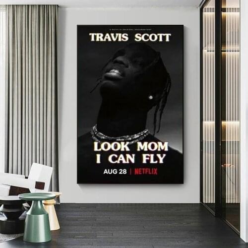 Travis Scott Look Mom I Can Fly Posters And Prints Canvas Painting Pictures On The Wall Abstract Decorative Home Decor Affiche