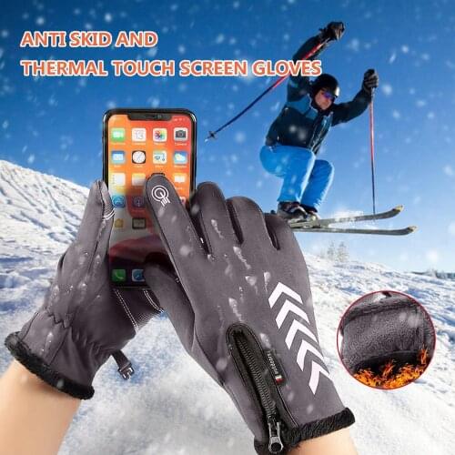 Windproof Touch Screen Running Gloves Men Women Winter Fleece Thermal Warm Sport Gloves Anti-slip Cycling Outdoor Gloves 2021