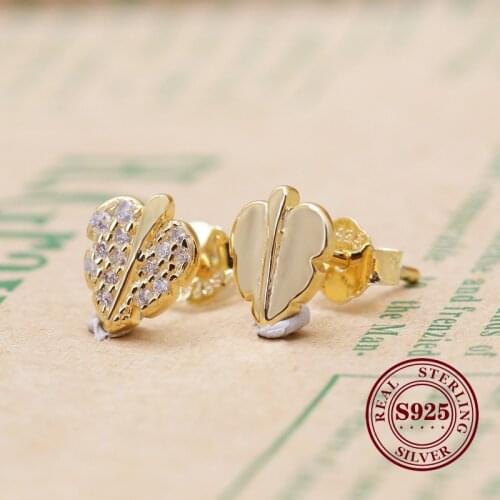 Bewill Original 925 Sterling Silver Pure Silver Glittering Leaf Earrings For Women Gift Jewelry