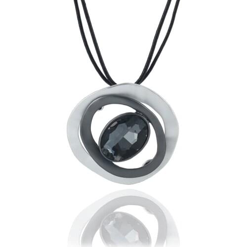 ELOYHI Women Necklace Geometric Top Quality Double Collar Leather Choker For Lady Punk Trendy Neckalce&Pendants Gift