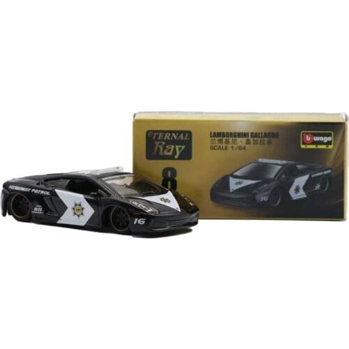 1:64 Bburago Eternal Ray Lamborghini Gallardo Police Diecast Model Car