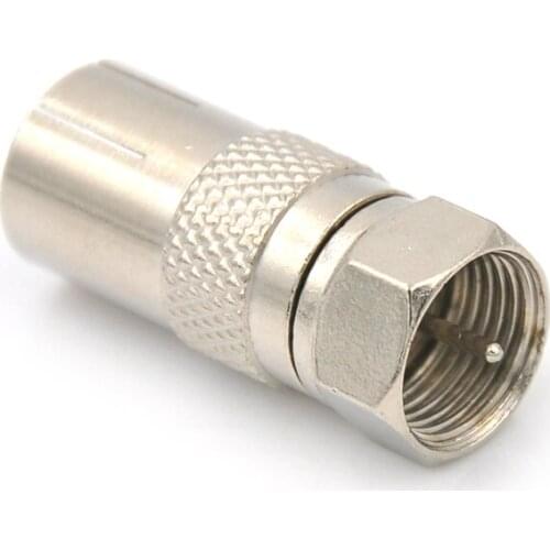 1pc F Type Male Plug Adapter Connector Converter To Coax Female Socket Durable Zinc Alloy For Satellite TV DVR Coaxial Connector