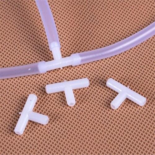 10pcs 4mm Plastic T-way 3-way hose Aquarium Fish Tank Air Pump Line Tubing Joints Cross Connectors Pump Air Tube Accessories