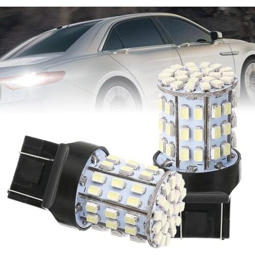 2pcs White 7443 64LED Car LED Brake Light T20 7443 Backup Reserve Lights Auto Stop Rear Turn Signal Lamp Bulb for Interior Parts
