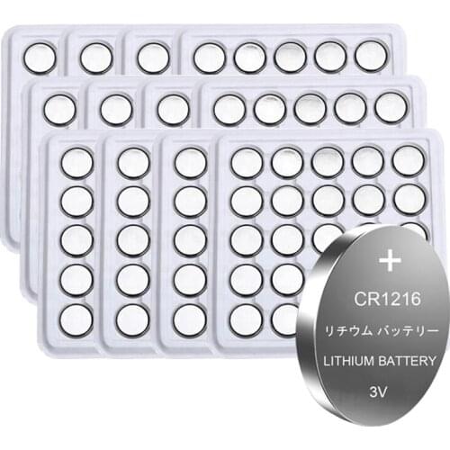 300pcs 25mAh CR1216 3V Lithium Button Cell Battery CR 1216 DL1216 BR1216 ECR1216 5034LC LM1216 Coin Cell Batteries For Watch