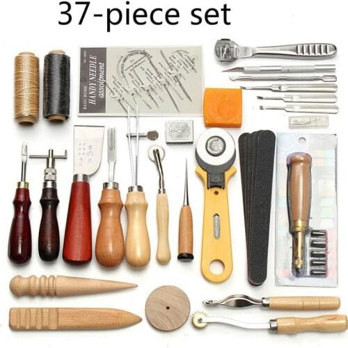 37 sets handmade leather hand sewing set leather tool set DIY leather handmade set