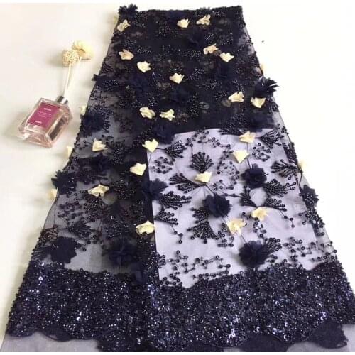 3d Lace Fabric 2020 High Quality Lace African Bridal Lace Fabric High Quality Sequins Nigerian Lace Fabrics For Dress T31071