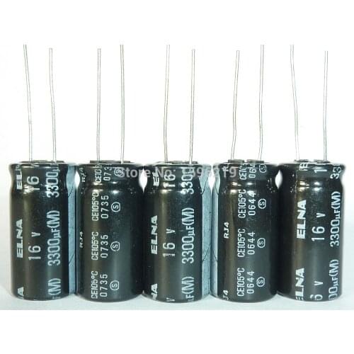 50pcs 3300uF 16V Japan ELNA RJ4 Series 12.5x25mm 16V3300uF Audio capacitor
