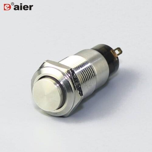 50PCS GQ12H-10L 12mm latching metal push button switch