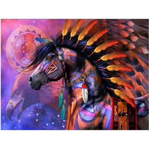 5D Diamond Painting Horse Eagle Pattern Full Square Diamond Mosaic Animal Sticker Diamond Embroidery Home Decor Gift