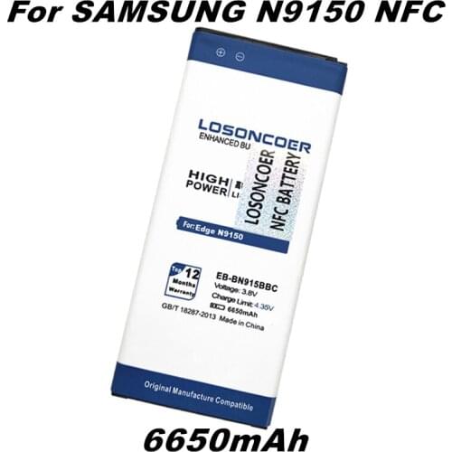 LOSONCOER 6650mAh EB-BN915BBC NFC For SAMSUNG GALAXY Note Edge N9150 NFC N915K N915L N915S N915 N915X,N915A N915D N915F Battery