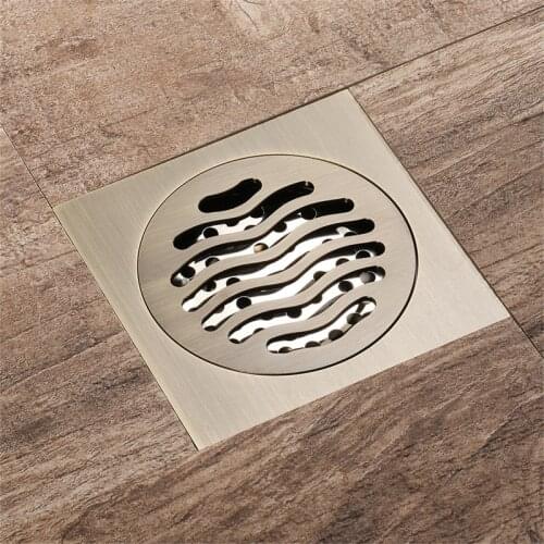 Antique Brass Floor Drain Bathroom 10cm Shower Drain Bathroom Waste Grate Drain 4 inch