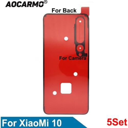 Aocarmo 5Pcs/Set For XiaoMi 10 Mi 10 mi10 Back Camera Sticker Back Cover Adhesive Back Housing Battery Cover Glue Tape
