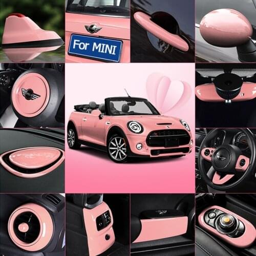 Car Sticker Pink Full Set Trims for Girs MINI Cooper One Countryman Clubman Cabrio F54 F55 F56 F57Interior Exterior Accessories