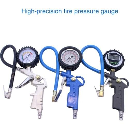 Auto Tire Pressure Gauge For Car Motorcycle SUV Inflator Pumps Tire Repair Tools Pressure Gun Type For Air Compressor Durable