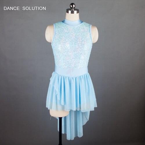 Child and Adult Pale Blue Ballet, Lyrical & Contemporary Dance Costume Sequin Dress Dance Costume Women Ballet Dresses 16027A