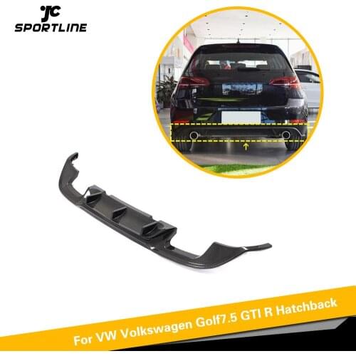 Carbon Fiber Rear Bumper Diffuser Lip Spoiler For VW Golf 7.5 R GTI 2D 4D MK7.5 Hatchback 2018-2020 Car Rear Bumper Diffuser