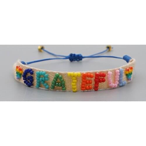 Go2Boho Febric Cloth Bracelets Boho Miyuki Bracelet For Women Jewelry Wholesale Letter Pulseras Gift 2021 Adjustable Jewellery