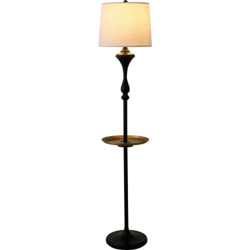 Hot-selling Customized Modern Iron Home Hotel Bedroom Floor Lamp Standing Light with Fabric Shade