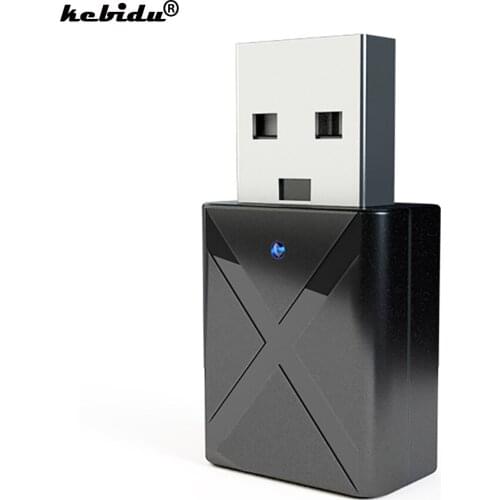 Kebidu Mini Bluetooth 5.0 Transmitter Receiver Audio Wireless USB AUX Bluetooth Car Bluetooth Music Wireless Adapter for TV PC