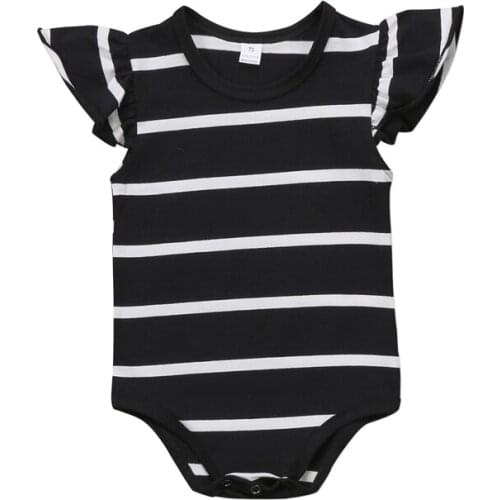 Newborn Toddler Infant Baby Girl Striped Sleeveless Romper Jumpsuit Clothes Outfit