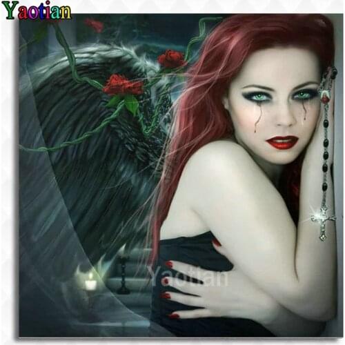 Square/Round Diamond Painting Angel woman Painting by Numbers Kits,DIY 5D Diamond Art Cross Stitch Full Drill Home Decor