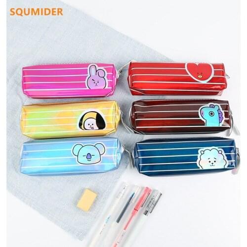 Laser cartoon animal pencil case cute pencil bag School stationery storage bag Student pen case pen bag gifts Girl cosmetic bag