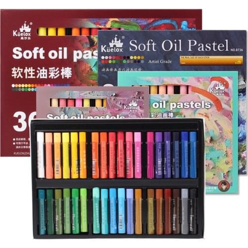 Kuelox Oil Pastels 24/36 Colors Soft Intense Pastel Stick Oily Crayons Washable Macaron Morandi Colors Artist Student Art Set