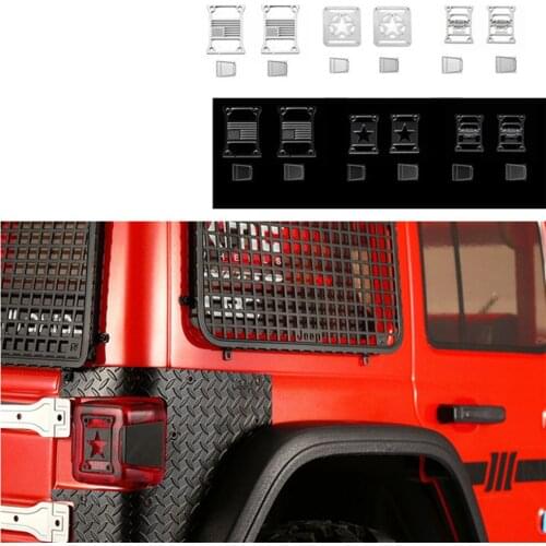 Metal Rear Tail Light Lamp Cover Trim Lampshade for 1/10 Axial SCX10 III Wrangler RC Car Accessories