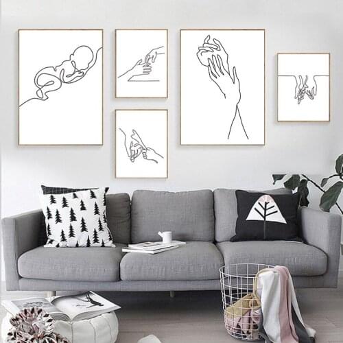 Minimalist Modern Nordic Geometric Animal Line Letters Home Decoration Painting Art Hanging Painting Canvas Painting Frameless