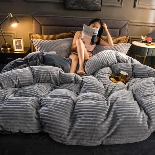 Multipurpose Dual-uses Velvet Cover Blanket Quilt Cover Double-sided Thick Warm Sofa Bed Throw Blanket Stripe Style Blanket