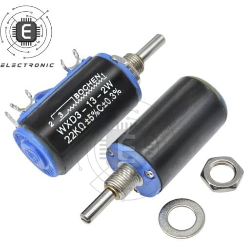 WXD3-13-2W 10K 100/220/470/680 ohm WXD3-13 2W Wirewound Multi-Turn Potentiometer 1K 2.2K 4.7K 5.6K 6.8K 47K 100K Rotary Switch