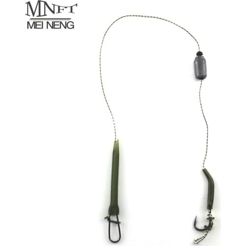 MNFT 1 Pcs Carp FIshing Combi Rigs Handmade Terminal Tackle Set Hair Rig Barbed Hooks Set Lead Sheet Sleeve end Link Fishhooks