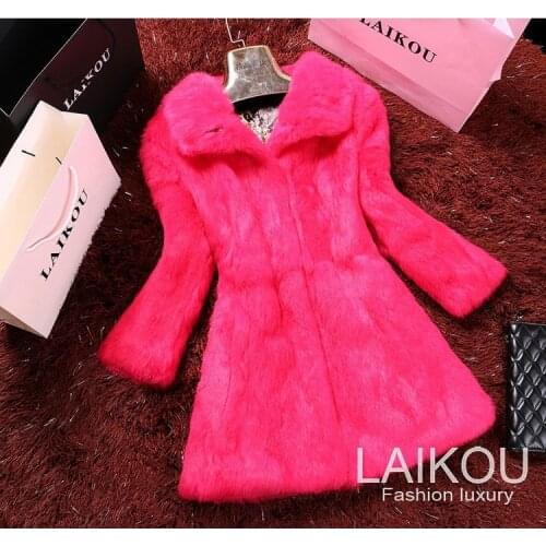 2016 new real Rabbit Fur Coat women full pelt rabbit fur jacket Winter long Fur Waistcoat customized big size free shipping J36