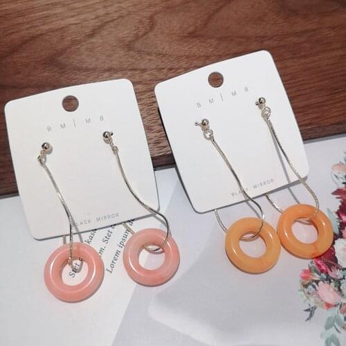 New 2020 Earrings Smooth resin Circle Hoop Earrings Brincos Simple Party Round Loop Earrings for Women Jewelry