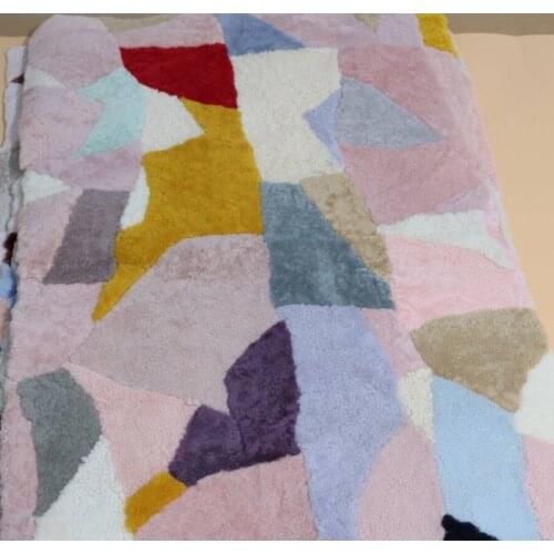New Natural real genuine sheep Fur Blanket sheep skin leather Soft plate multicolor colorful Mattress Clothing fabric
