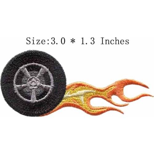 The firing wheel 3.0"wide embroidery patch for applique embroidery/rocker patches/army badges