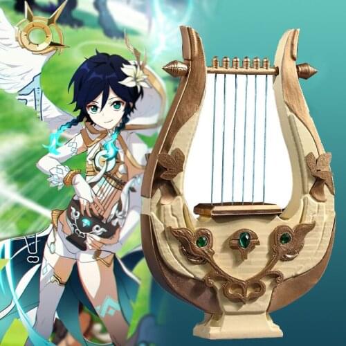 Popular game Genshin Impact VENTI cosplay Venti Fengshen props piano Halloween Venti cosplay Props 25*16cm
