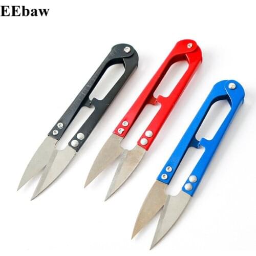 Professional Tailor Scissors Portable Cross Stitch DIY Tool Nippers U Shape Clippers Steel Fish Line Cutter Yarn Thread Clipper