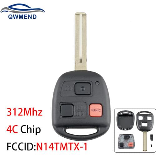 BHKYE 3Buttons Remote Car key For Lexus N14TMTX-1 Transponder Chip 4C 312Mhz For Lexus RX300 1999 2000 2001 2002 2003 Car keys